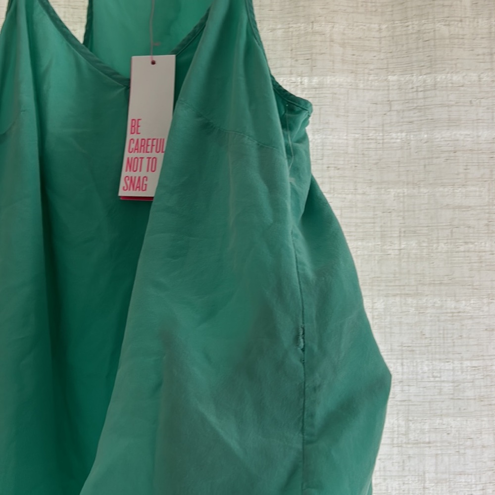 Lilly Pulitzer green silk tank top - Picture 3 of 3